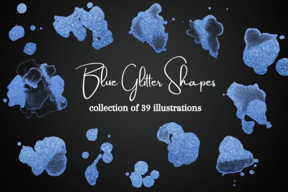 Blue Glitter Shapes Clipart: A Sparkling Design Toolkit