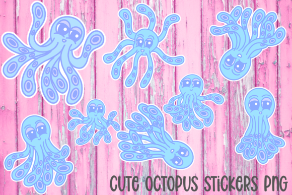 Bringing Personality to Projects with Cartoon Octopus Character Stickers
