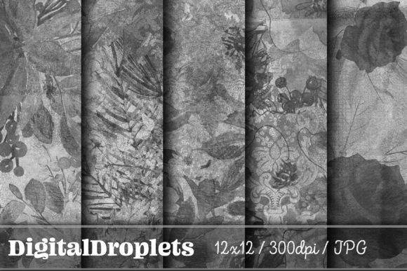 Gilded Flowers Vol. 12: Dark Floral Papers for Moody Projects