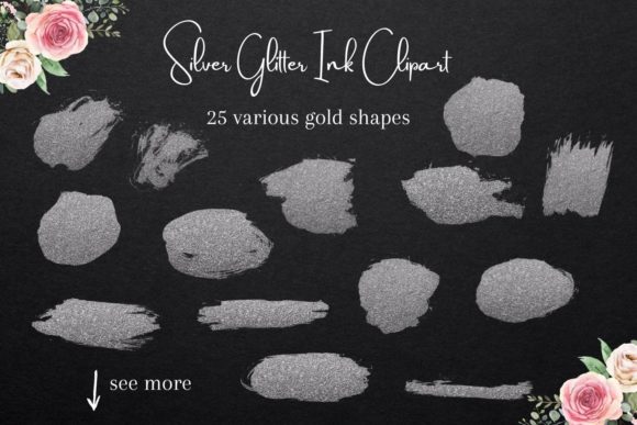 Gold and Silver Ink Elements for Premium Design Projects
