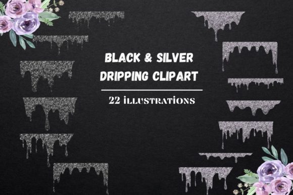 Silver Dripping, Glitter Overlays: Elevate Your Designs Instantly