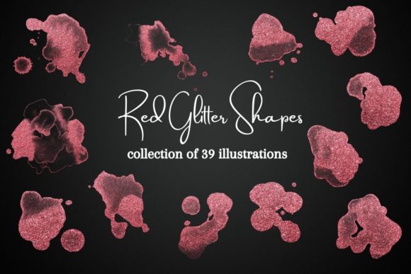 Sparkle and Strategy: Using Red Glitter Shapes Clipart