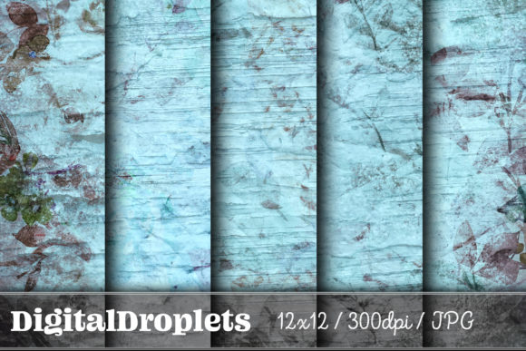 Weathered Blossoming Flowers Vol. 1: A Textured Paper Collection for Vintage Design